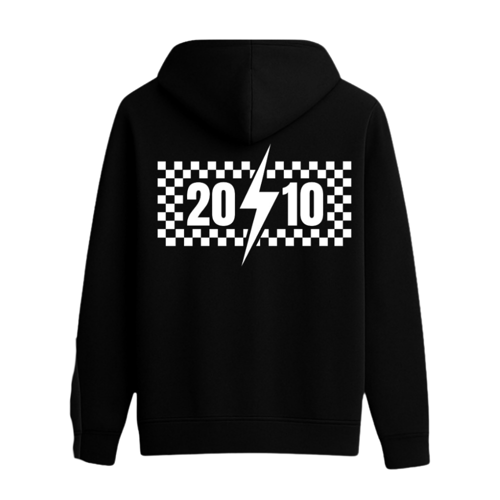 Checkered "2010" Hoodie | Black