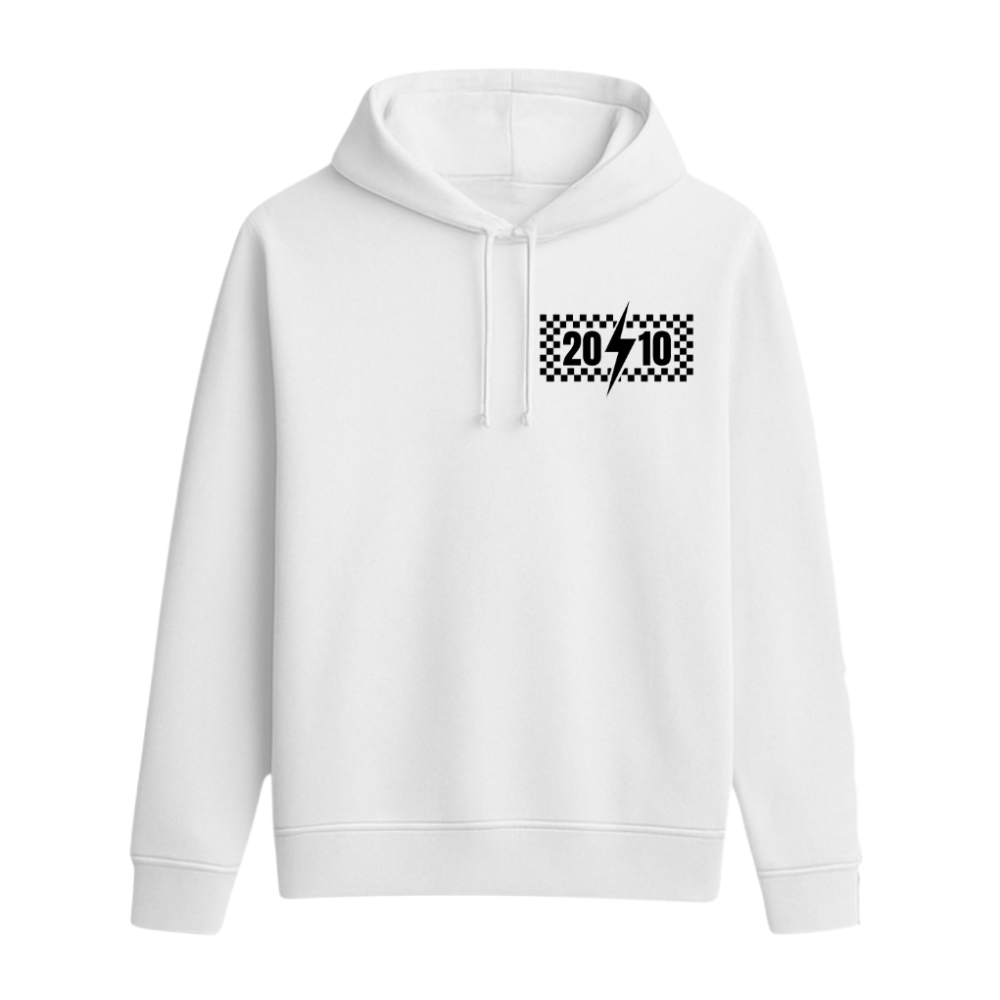 Checkered "2010" Hoodie | White