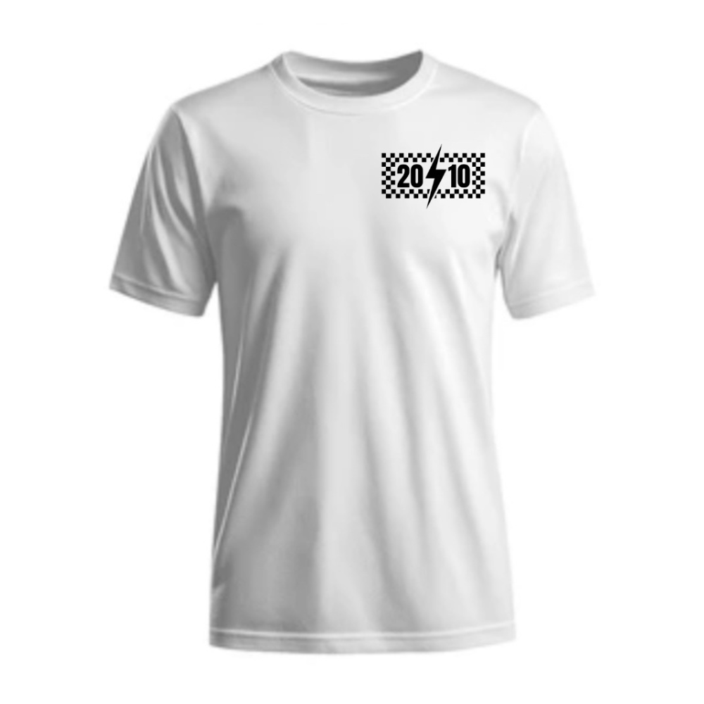 Checkered "2010" T-Shirt | White