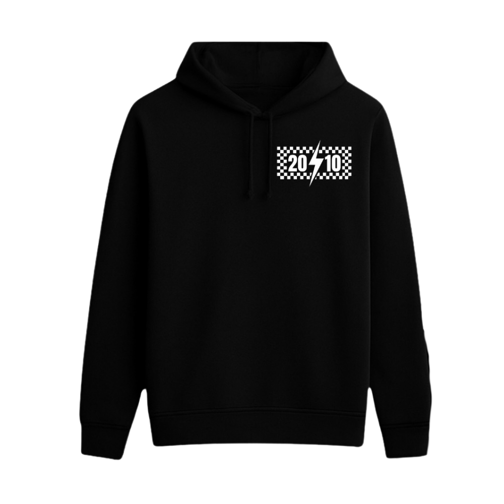 Checkered "2010" Hoodie | Black